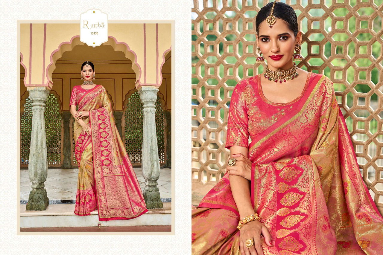 Kg Rutba Vol 5 Designer Kanjivaram Heavy Wedding Wear Wholesale Silk Sarees